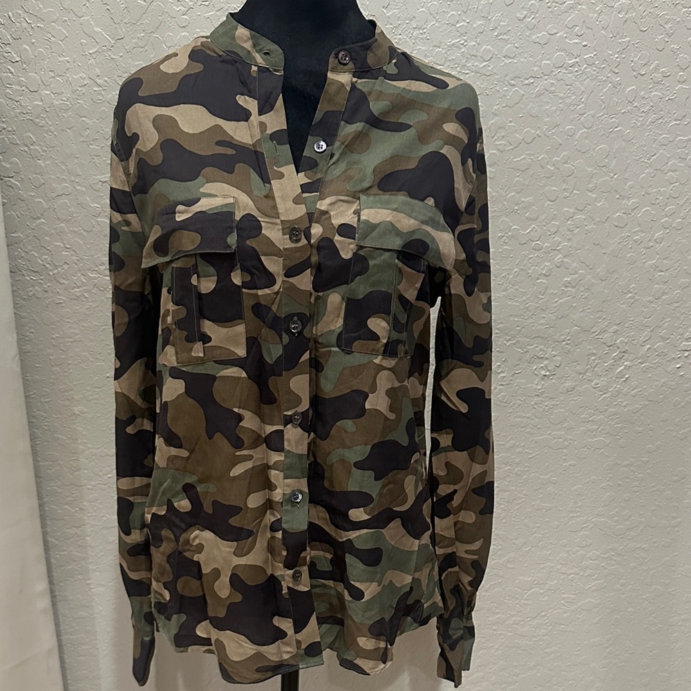 BCBGMaxAzria Camouflage Button Down Shirt